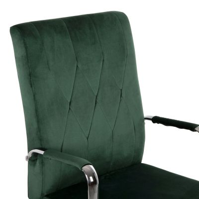 OFFICE CHAIR JOSEF HM1181.03 CYPRESS GREEN VELVET-INOX BASE 58x61x105-113Hcm.