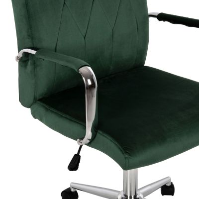 OFFICE CHAIR JOSEF HM1181.03 CYPRESS GREEN VELVET-INOX BASE 58x61x105-113Hcm.