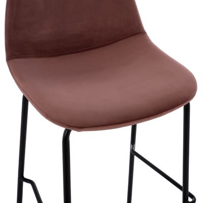 VINCENT STOOL VELVET DUSTY PINK AND METAL FRAME HM8579.12 56,5Χ47Χ106 cm.