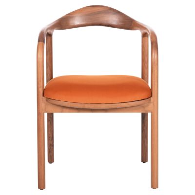 DINING ARMCHAIR LUPPE HM18015.05 BEECH WOOD IN WALNUT-ORANGE FABRIC 51x56x78Hcm.