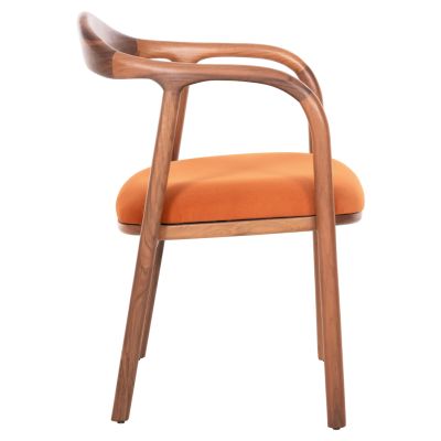 DINING ARMCHAIR LUPPE HM18015.05 BEECH WOOD IN WALNUT-ORANGE FABRIC 51x56x78Hcm.