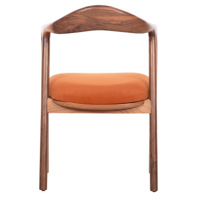 DINING ARMCHAIR LUPPE HM18015.05 BEECH WOOD IN WALNUT-ORANGE FABRIC 51x56x78Hcm.