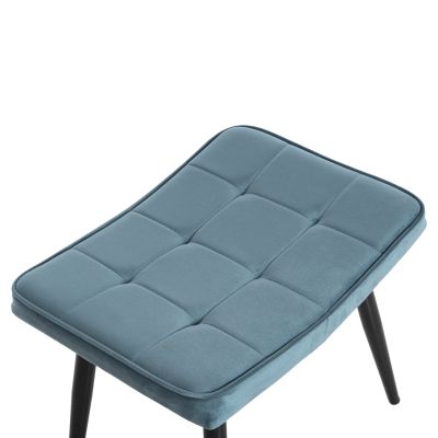 ARMCHAIR BERGERE WITH FOOTSTOOL CRAWLEY HM8918.17 PETROL BLUE VELVET 70x73x102Hcm