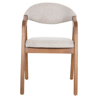 DINING ARMCHAIR ENOR HM18020.01 BEECH WOOD IN NATURAL-FABRIC BEIGE 53x59x81Hcm.