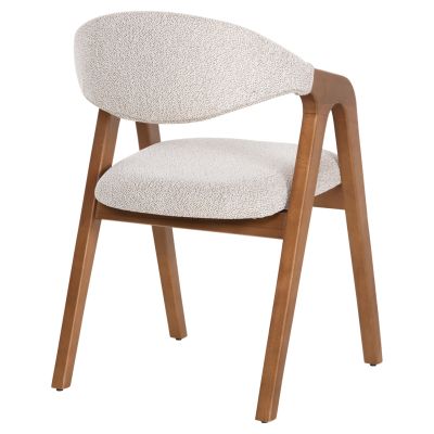 DINING ARMCHAIR ENOR HM18020.01 BEECH WOOD IN NATURAL-FABRIC BEIGE 53x59x81Hcm.