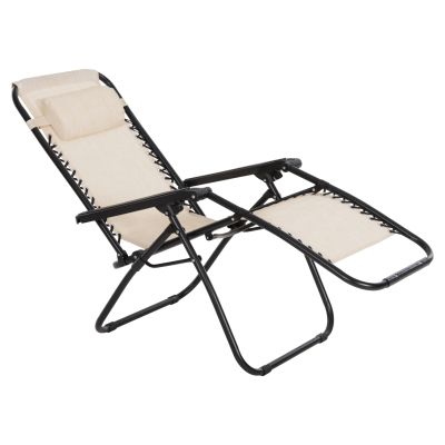 КРЕСЛО RELAX COMPANION HM5095.12 БЕЖОВ ТЕКСТИЛЕН-ЧЕРЕН МЕТАЛ 67x145x110Hсм.