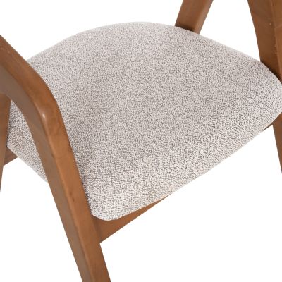 DINING ARMCHAIR ENOR HM18020.01 BEECH WOOD IN NATURAL-FABRIC BEIGE 53x59x81Hcm.