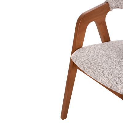 DINING ARMCHAIR ENOR HM18020.01 BEECH WOOD IN NATURAL-FABRIC BEIGE 53x59x81Hcm.