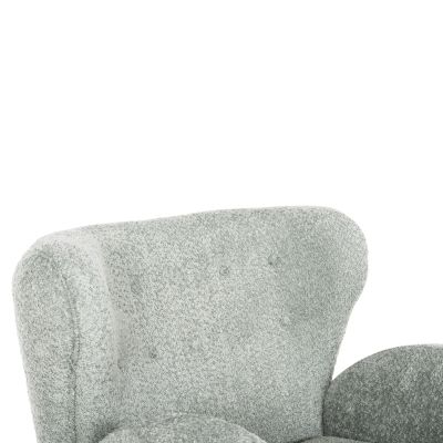 ARMCHAIR KRYLY HM9593.05 PEA GREEN BOUCLE FABRIC-BLACK WOODEN LEGS 83x87x89Hcm.