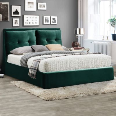 CYPRESS GREEN VELVET BED WITH STORAGE SPACE FOR MATTRESS 160Χ200 HM582.13