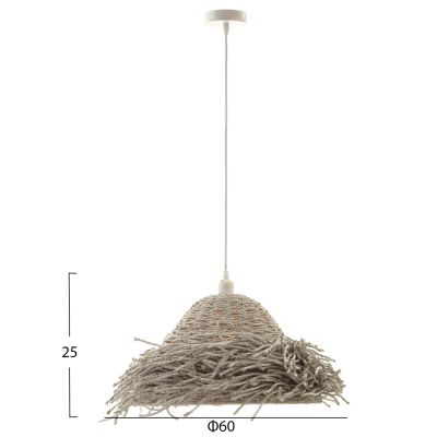 CEILING PENDANT LAMP HM4349 SEAGRASS IN WHITEWASH COLOR Φ50x25-135Hcm.