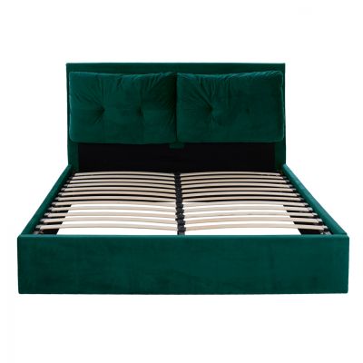 CYPRESS GREEN VELVET BED WITH STORAGE SPACE FOR MATTRESS 160Χ200 HM582.13