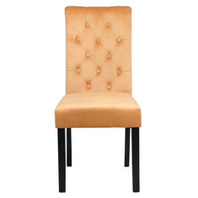 CHAIR ROXIE HM8919.09 K/D GOLD VELVET WITH WOODEN LEGS 46,5x61,5x100Υ cm.