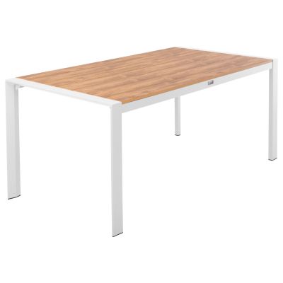 OUTDOOR DINING TABLE GOYA HM6059.01 ALUMINUM IN WHITE & POLYWOOD TABLETOP 160X80Χ75Hcm.