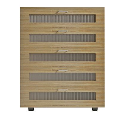 CHEST OF DRAWERS THORGAN HM9881.01 MELAMINE IN SONAMA-5 DRAWERS 80Χ40Χ100Hcm.