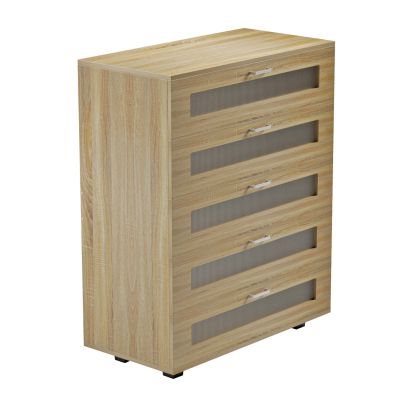 CHEST OF DRAWERS THORGAN HM9881.01 MELAMINE IN SONAMA-5 DRAWERS 80Χ40Χ100Hcm.