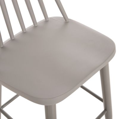 БАР СТОЛ ВИСОКА СЕДАЛКА VANESSA HM8459.20 СИВ PP И СИВИ МЕТАЛНИ КРАКА 47x48,5x107Hcm.