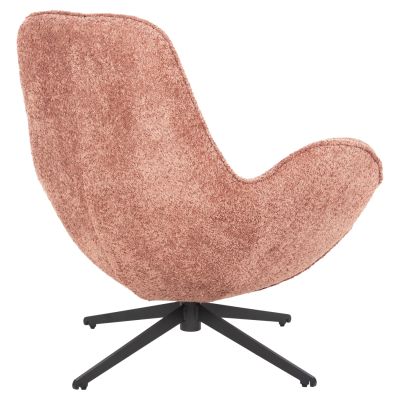 ARMCHAIR SWIVEL BRYNN HM9594.02 PINK BOUCLE FABRIC-BLACK METAL BASE 88x76x88Hcm.