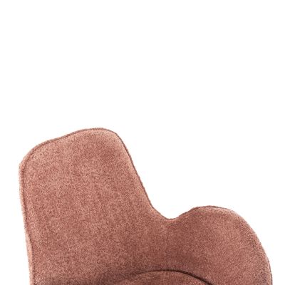 ARMCHAIR SWIVEL BRYNN HM9594.02 PINK BOUCLE FABRIC-BLACK METAL BASE 88x76x88Hcm.