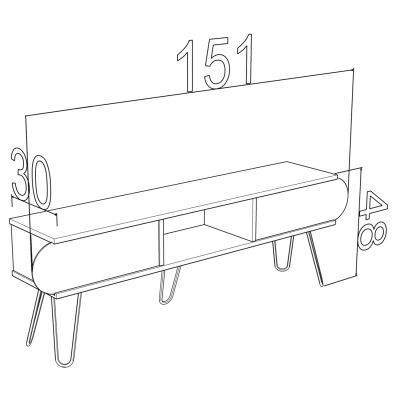 ТВ МЕБЕЛИ HM211.01 SONAMA WHITE WHITE 151x30x48Y см.