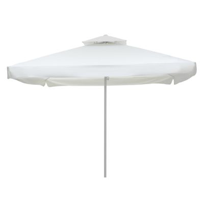 PROFESSIONAL ALUMINUM UMBRELLA HM6007.01 WHITE-ENHANCED VENTILATION-TELESCOPIC-3.5Χ3.5Μ