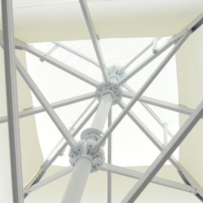 PROFESSIONAL ALUMINUM UMBRELLA HM6007.01 WHITE-ENHANCED VENTILATION-TELESCOPIC-3.5Χ3.5Μ