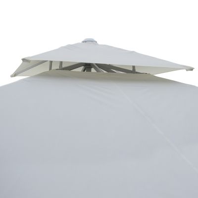 PROFESSIONAL ALUMINUM UMBRELLA HM6007.01 WHITE-ENHANCED VENTILATION-TELESCOPIC-3.5Χ3.5Μ