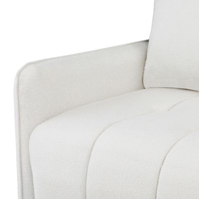 CORNER SOFA-BED PROTON HM3272.01 WHITE BOUCLE FABRIC 225x94x70Hcm.