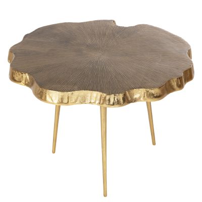 COFFEE TABLE ANGUL HM4263 METAL IN GOLD-BLACK 62x62x44Hcm.