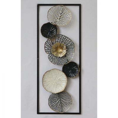 METALLIC WALL DECORATION HM7169 BLACK WHITE SILVER 28,5x4x74,5 cm.