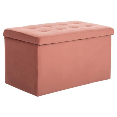 STOOL/TRUNK WITH STORAGE SPACE PUNK HM279.12 DUSTY PINK VELVET 90x50x52Hcm.