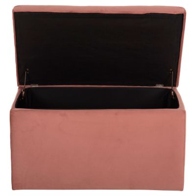 STOOL/TRUNK WITH STORAGE SPACE PUNK HM279.12 DUSTY PINK VELVET 90x50x52Hcm.