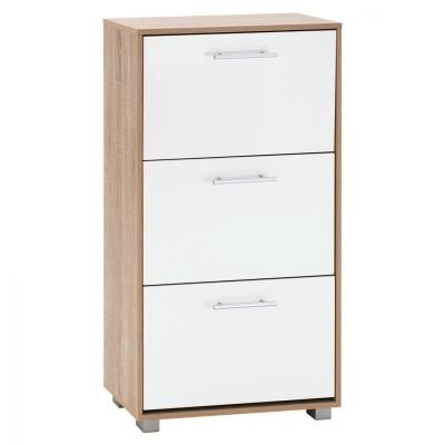 Shoe Cabinet Melamine 3seater HM2221.06 Sonama-White 62x24x110cm