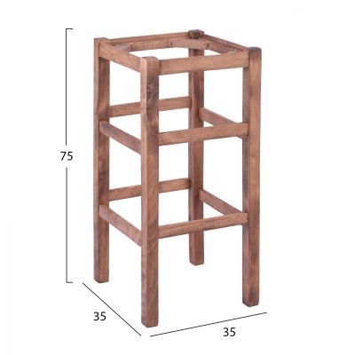 WOODEN STOOL WITHOUT BACK IN WALNUT HM5583.01