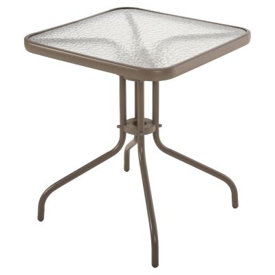 OUTDOOR TABLE SQUARE FIGO HM5035.04 CHAMPAGNE METAL-GLASS TABLETOP 60Χ60Χ70Hcm