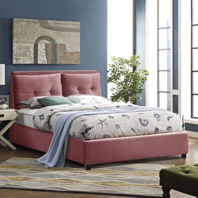 BILLIE BED IN DUSTY PINK VELVET HM551.12 160Χ200