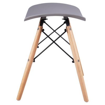 Stool with wooden legs Tonia HM0109.10 grey