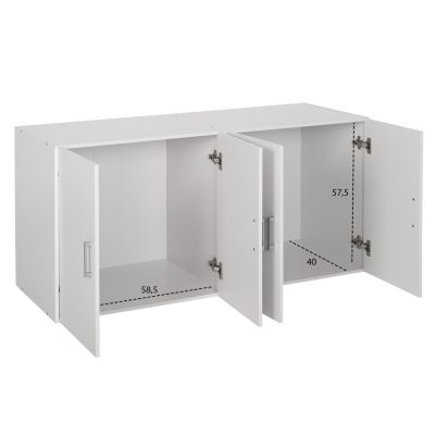 UPPER CABINET FOR 4-LEAF WARDROBE HM352.05 FERNANDA MELAMINE IN WHITE 120,5x41,5x60,5Hcm.