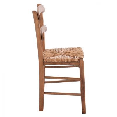 Traditional chair with straw Walnut HM10370.01