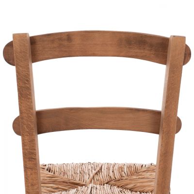 Traditional chair with straw Walnut HM10370.01