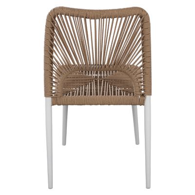 WHITE ALUMINUM CHAIR WITH PE ROPE BEIGE HM5770.01 45x63x82Y cm.