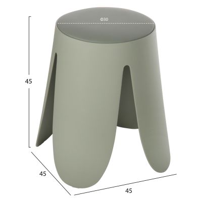 STOOL DENTY HM9619.07 POLYPROPYLENE & PU SEAT IN PISTACHIO GREEN Φ30x45Hcm.