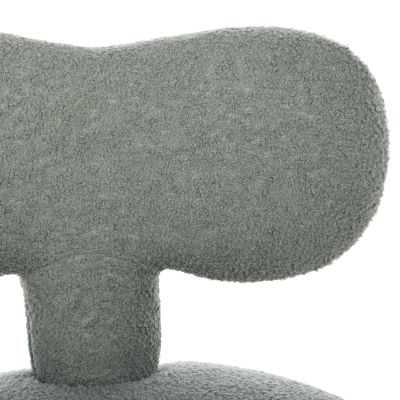 STOOL WITH BACKREST SWIVEL KRIVIO HM9775.07 LIGHT GREEN TEDDY FABRIC 52x53x60Hcm.