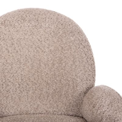 ARMCHAIR SWIVEL WINON HM9778.03 BEIGE BOUCLE FABRIC-BLACK METAL BASE 65x67x92Hcm.