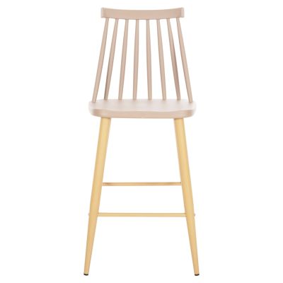 BAR STOOL MEDIUM HEIGHT VANESSA HM9300.25 CAPPUCCINO PP & METAL LEGS IN WOOD COLOR 45,5x46x97Hcm.