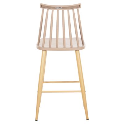 BAR STOOL MEDIUM HEIGHT VANESSA HM9300.25 CAPPUCCINO PP & METAL LEGS IN WOOD COLOR 45,5x46x97Hcm.