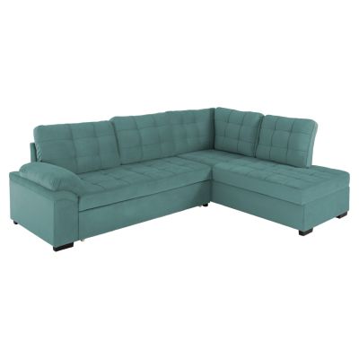 SOFABED RIGHT CORNER JADE HM3144.04R SEAFOAM GREEN VELVET 250x80-180x73-88Hcm.