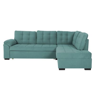 SOFABED RIGHT CORNER JADE HM3144.04R SEAFOAM GREEN VELVET 250x80-180x73-88Hcm.