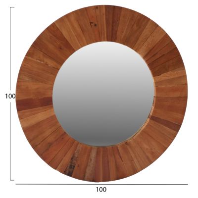 СТЕННО ОГЛЕДАЛО HM7726 РЕЦИКЛИРАНО ДЪРВО ЕСТЕСТВЕНО Φ100см