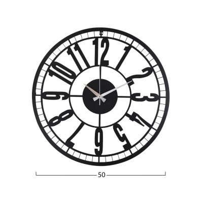 WALL CLOCK METAL BLACK HM7449 Φ50 cm.